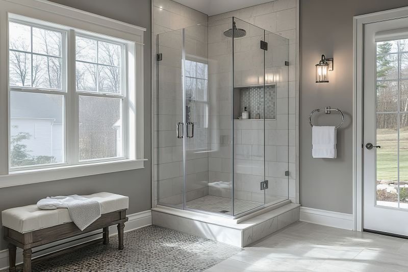 Contemporary Shower with Bench